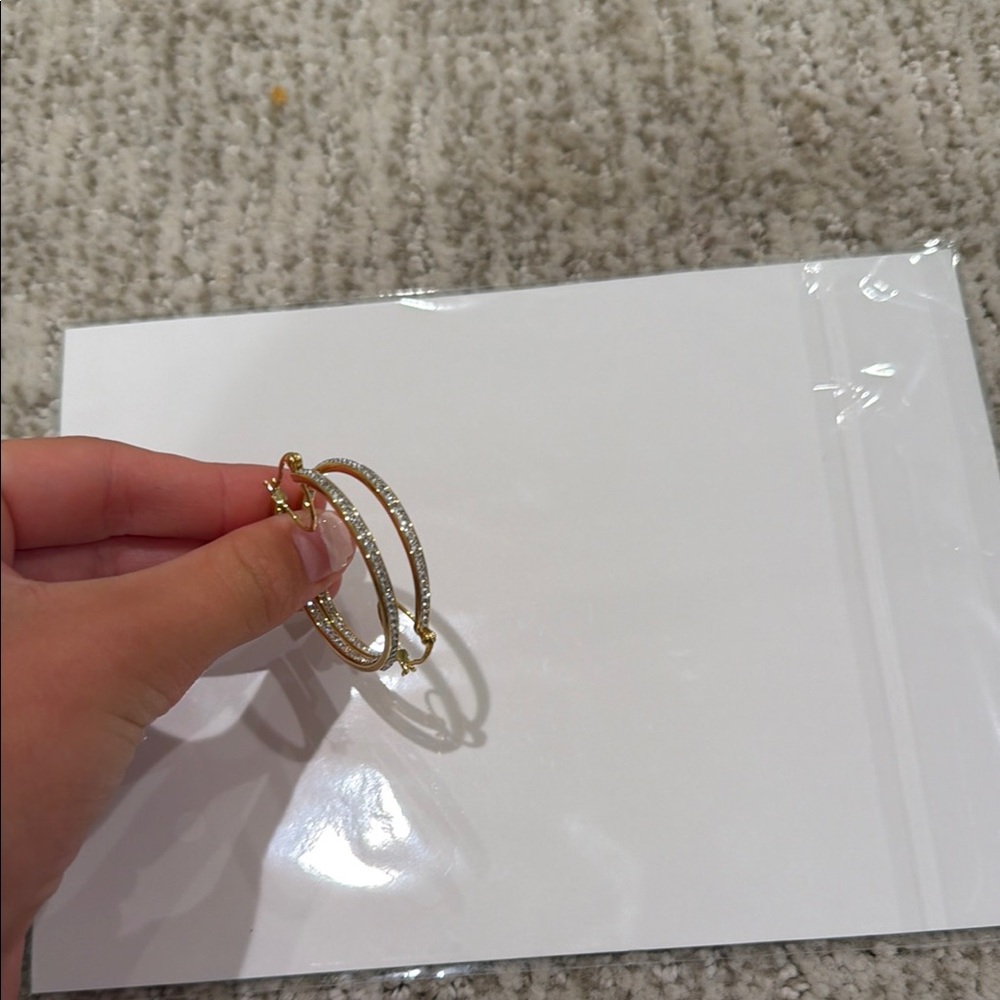 Gold Crystal Hoop Earrings